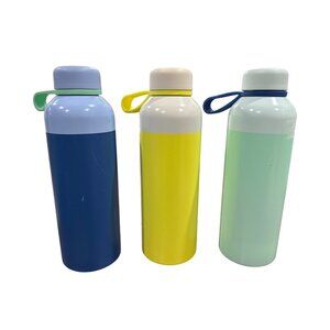 Set Of Three-Color Double-Wall Stainless Steel Sun Squad Water Bottles 21oz with